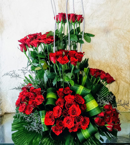 Arrangement of 60 Red Roses