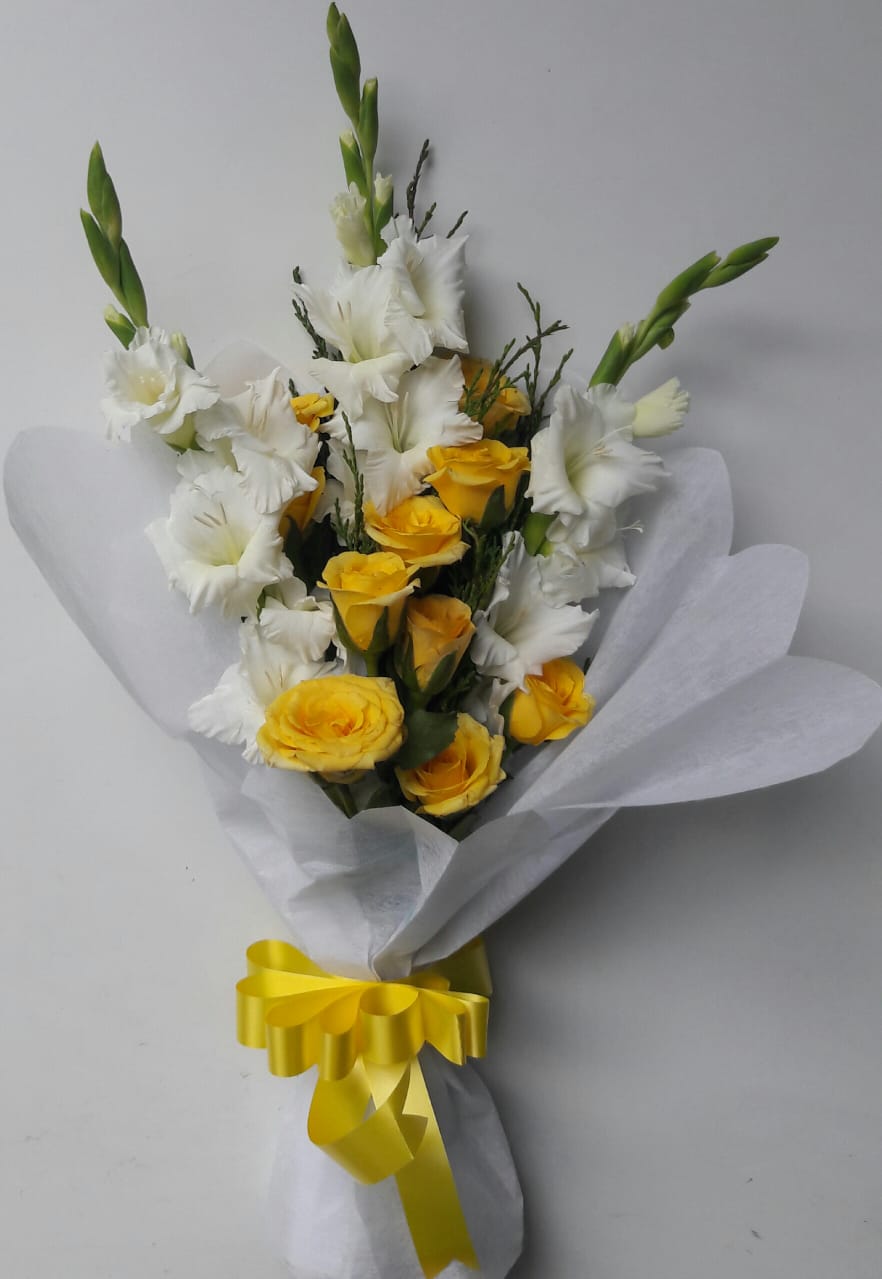 Flowers Delivery in FaridabadGlad & Yellow Rose Bunch