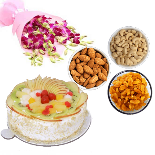 Orchids & DryFruits & Fruit Cake