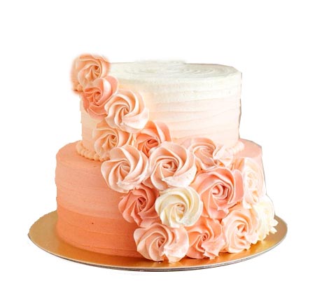 3kg two tier Peach Cream Wedding Cake