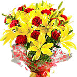 Flowers Delivery in KotaBunch of Lillium and Carnation